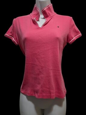 Tommy Hilfiger Coral Pink Short Sleeve V-Notch Polo